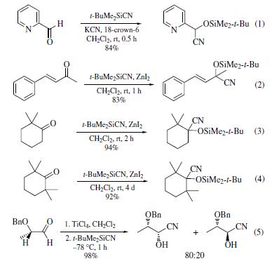 stereoselective synthesis of silylated cyanohydrins