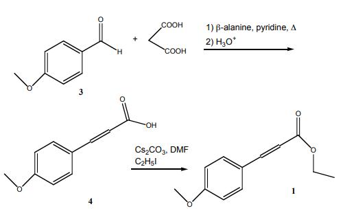 Synthesis of ethyl 4-methoxycinnamate
