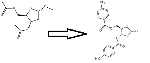 1-氯-3,5-二-O-对甲苯甲酰基-2-脱氧-D-呋喃核糖的制备