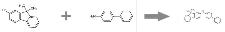 N-[1，1'-联苯-4-基]-9，9-二甲基-9H-芴-2-胺的合成反应式