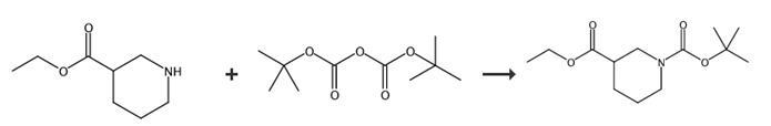 N-Boc-3-哌啶甲酸乙酯合成路线