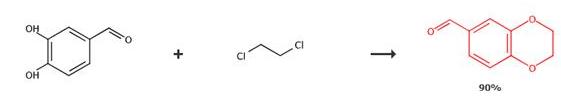 1,4-苯并二恶烷-6-甲醛的合成路线