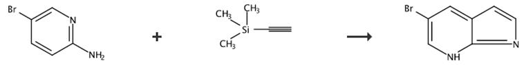 图3 5-溴-7-氮杂吲哚的合成路线[5]。