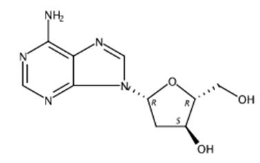 图1 2'-脱氧腺苷的结构式。