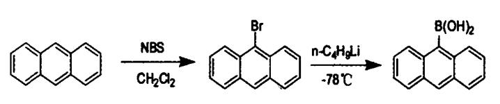 9-蒽硼酸的合成反应式