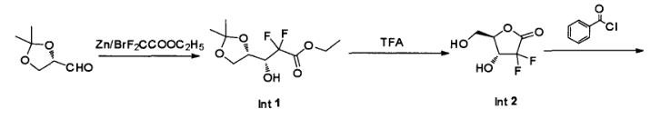 2-脱氧-2,2-二氟戊呋喃糖-1-酮 3,5-二安息香酸盐的制备