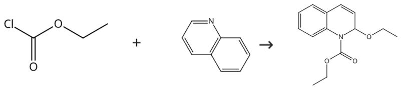 图1 2-乙氧基-1-乙氧碳酰基-1，2-二氢喹啉的合成路线[1]。