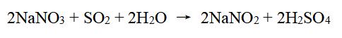 Chemical reaction equation of Sodium nitrite.png
