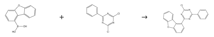 2-Chloro-4-(1-dibenzofuranyl)-6-phenyl-1,3,5-triazineine synthesis