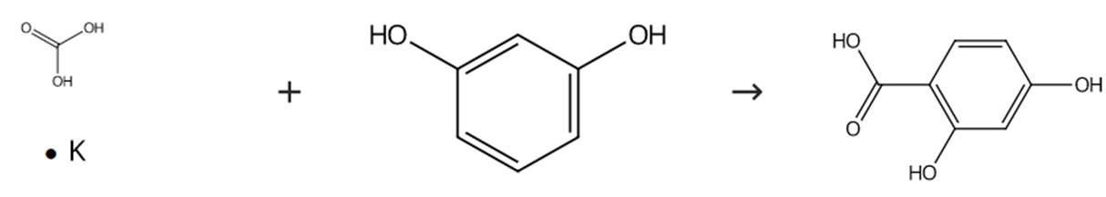 图2 2，4-二羟基苯甲酸的合成路线