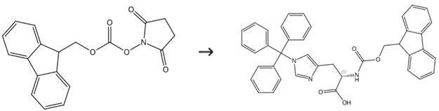 N-Fmoc-N'-三苯甲基-L-组氨酸的制备