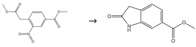 图1 2-氧化吲哚-6-甲酸甲酯的合成路线