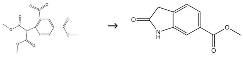 图2 2-氧化吲哚-6-甲酸甲酯的合成路线