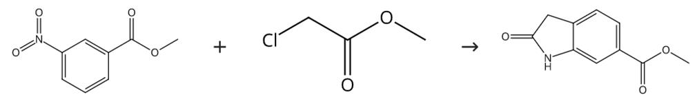图3 2-氧化吲哚-6-甲酸甲酯的合成路线