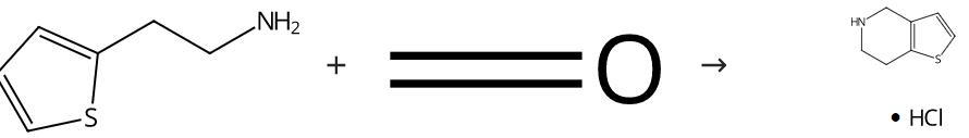 图1 4，5，6，7-四氢噻吩[3，2-c]吡啶盐酸盐的合成路线