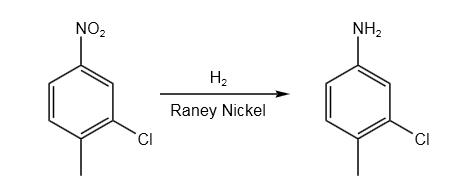 3-氯对甲苯胺反应式