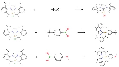Chloro{1,3-bis[2,6-di-i-propylphenyl]-4,5-dihydroimidazol-2-ylidene}gold(I)