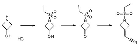 synthesis route of 2-(1-(ethylsulfonyl)azetidin-3-ylidene)acetonitrile