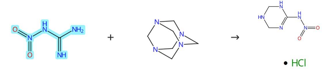 2-硝基胍的缩合环化反应