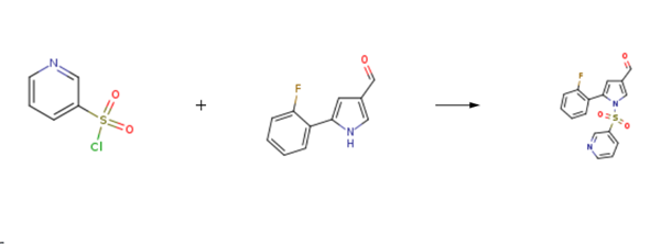 5-(2-Fluorophenyl)-1-(pyridin-3-ylsulfonyl)-1H-pyrrole-3-carbaldehyde synthesis 5-(2-Fluorophenyl)-1-(pyridin-3-ylsulfonyl)-1H-pyrrole-3-carbaldehyde synthesis