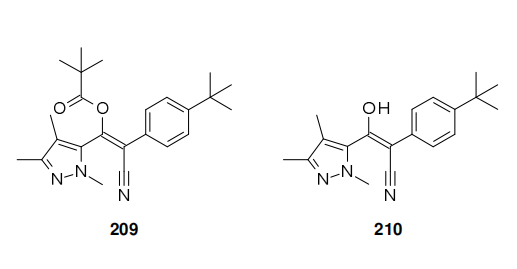 Cyenopyrafen (209) and its active metabolite generated in vivo 210