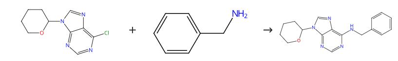 Figure 1: Synthesis pathway of N-Benzyl-9- (tetrahydro-2H-pyran-2-yl) adenine