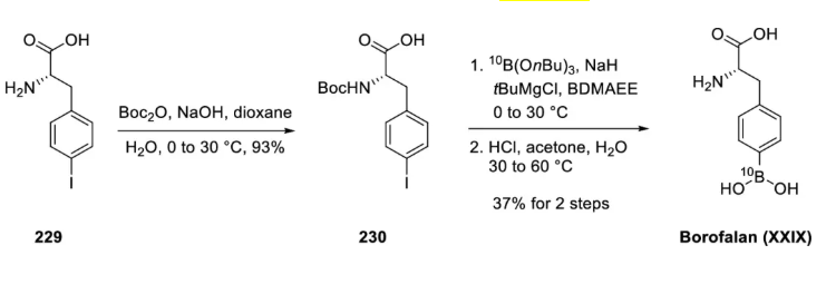 4-10硼酸-L-苯丙氨酸的合成路线