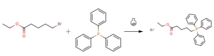 图1 (4-乙氧基羧丁基)三苯基溴化膦的合成反应式.png 图1 (4-乙氧基羧丁基)三苯基溴化膦的合成反应式.png