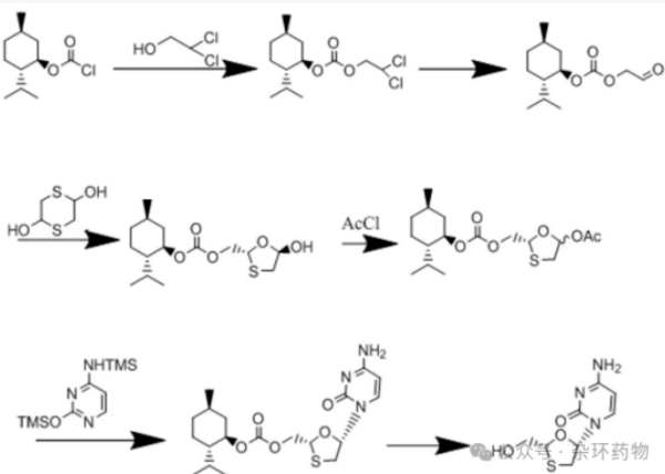 L-氯甲酸薄荷酯为起始原料制备拉米夫定