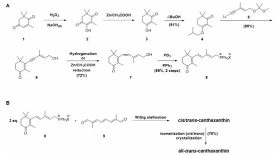 Synthetic route of Canthaxanthin Synthetic route of Canthaxanthin