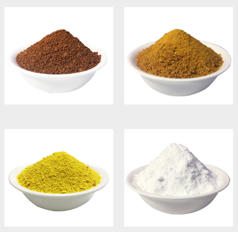 含有不同杂质的不同颜色的三氯化铝 含有不同杂质的不同颜色的三氯化铝