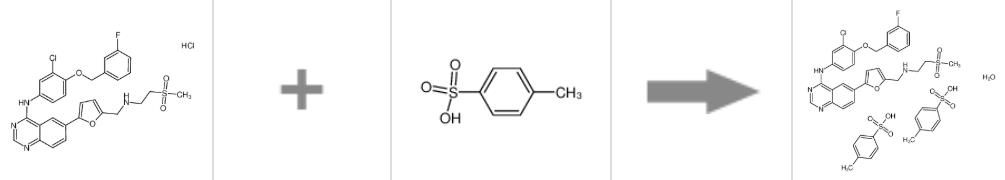 图2 二对甲苯磺酸拉帕替尼一水合物合成反应式.png 图2 二对甲苯磺酸拉帕替尼一水合物合成反应式.png