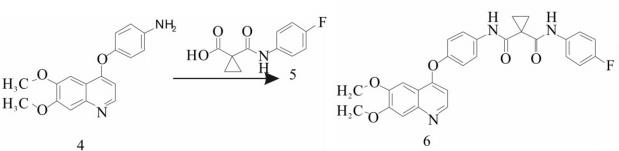1-(4-氟苯基氨基甲酰基)环丙烷羧酸参与卡博替尼的合成