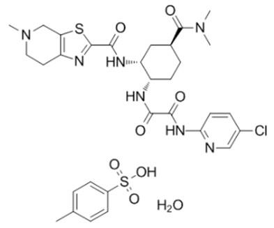 依度沙班对甲苯磺酸盐一水化合物的化学结构式