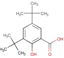 3,5-二叔丁基水杨酸的化学结构式