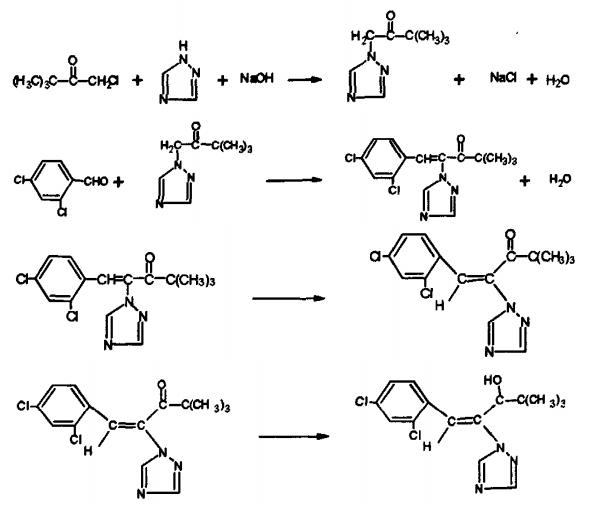 烯唑醇的制备路线