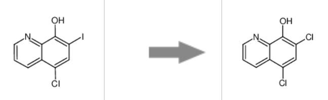 图2 5,7-二氯-8-羟基喹啉合成反应式.png 图2 5,7-二氯-8-羟基喹啉合成反应式.png