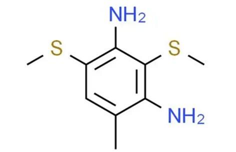二甲硫基甲苯二胺(DMTDA)的化学结构式 二甲硫基甲苯二胺(DMTDA)的化学结构式