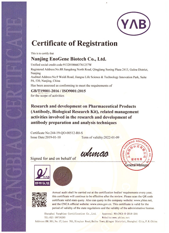 Certificate of accreditation
