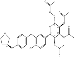 (2R,3R,4R,5S,6S)-2-(acetoxymethyl)-6-(4-chloro-3-(4-(((S)- tetrahydrofuran-3-yl)oxy)benzyl)phenyl)tetrahydro-2H-pyran- 3,4,5-triyl triacetate