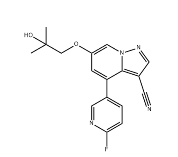 Pyrazolo[1,5-a]pyridine-3-carbonitrile, 4-(6-fluoro-3-pyridinyl)-6-(2-hydroxy-2-methylpropoxy)-