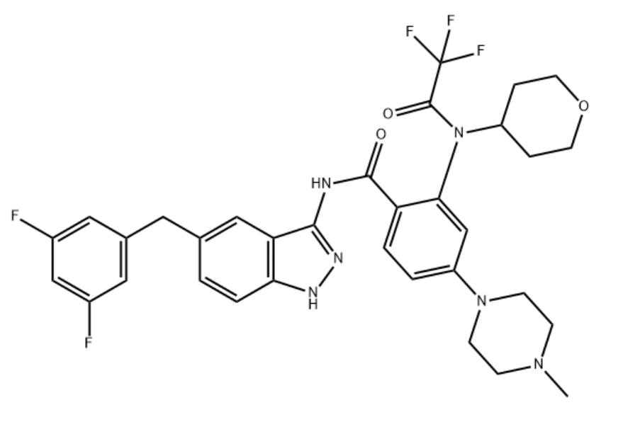 Benzamide, N-[5-[(3,5-difluorophenyl)methyl]-1H-indazol-3-yl]-4-(4-methyl-1-piperazinyl)-2-[(tetrahydro-2H-pyran-4-yl)(2,2,2-trifluoroacetyl)amino]-