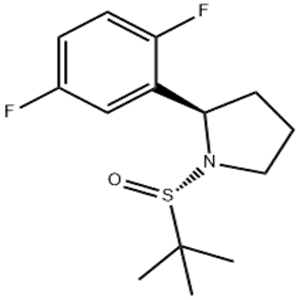 Pyrrolidine, 2-(2,5-difluorophenyl)-1-[(S)-(1,1-dimethylethyl)sulfinyl]-, (2R)-
