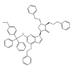 6-(Benzyloxy)-9-((1S,3R,3S)-4-(benzyloxy)-3-(benzyloxymethyl)-2-methylenecyclopentyl)-N-((4-methoxyphenyl)diphenylmethyl)-9H-purin-2-amine