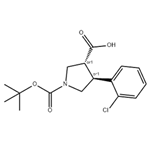 TRANS (+/-) 1-[(TERT-BUTYL)OXYCARBONYL]-4-(2-CHLOROPHENYL)PYRROLIDINE-3-CARBOXYLIC ACID pictures