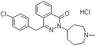 CAS # 79307-93-0, Azelastine hydrochloride, 4-[(4-Chlorophenyl)methyl]-2-(1-methylazepan-4-yl)-phthalazin-1-one hydrochloride