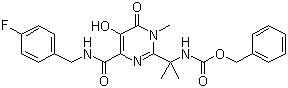 CAS # 518048-02-7, Benzyl [1-[4-[[(4-fluorobenzyl)amino]carbonyl]-5-hydroxy-1-methyl-6-oxo-1,6-dihydropyrimidin-2-yl]-1-methylethyl]carbamate