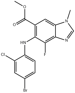 Methyl 5-(4-broMo-2-chlorophenylaMino)-4-fluoro-1-Methyl-1H-benzo[d]iMidazole-6-carboxylate