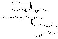 CAS # 139481-41-7, Ethyl 2-ethoxy-1-[(2'-cyanobiphenyl-4-yl)methyl]-1H-benzimidazole-7-carboxylate
