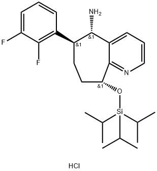 (5S,6S,9R)-6-(2,3-difluorophenyl)-9-((triisopropylsilyl)oxy)-6,7,8,9-tetrahydro-5H-cyclohepta[b]pyridin-5-aminedihydrochloride